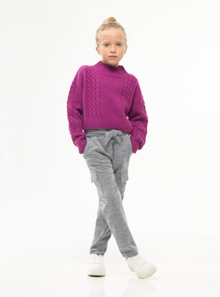 Maglia lupetto crop con trecce