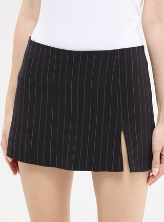 Gonna-pantalone gessata