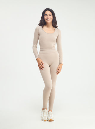 T-shirt crop con scollo rotondo