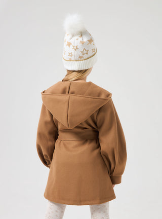 Cappotto monopetto con cappuccio