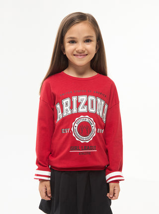 T-shirt con stampa college