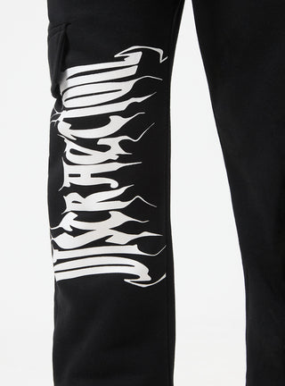 Pantaloni tuta multitasche scritta gotica