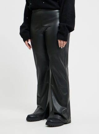 Pantaloni a zampa effetto pelle
