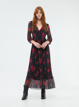 Vestito lungo in tulle fantasia