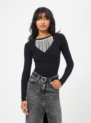 Maglia con collana di strass