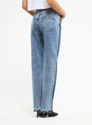 Jeans patchwork bicolore