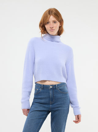 Maglia dolcevita effetto pelo crop