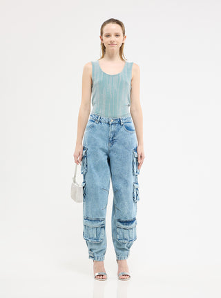 Canotta scollo ampio luccicante