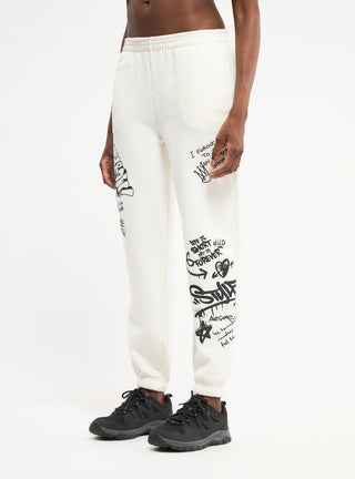 Pantaloni tuta vita alta scritte stile graffiti