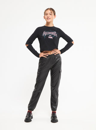 T-shirt girocollo con stampa punk