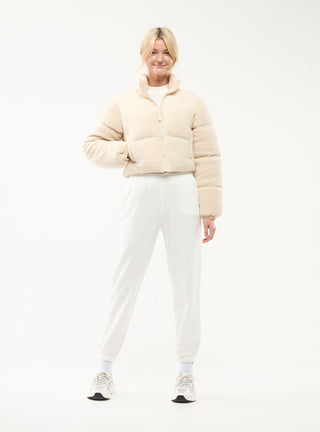 Giacca invernale imbottita puff crop effetto pelliccia