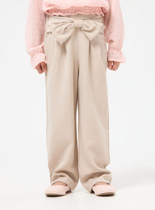 Pantaloni wide leg con fiocco