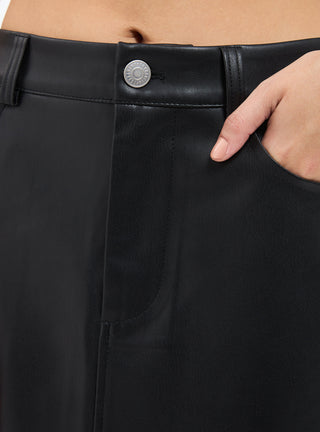 Gonna midi effetto pelle con spacco