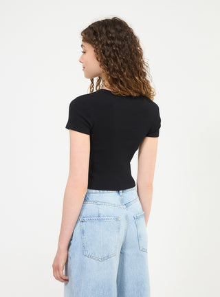 T-shirt crop con graffiti