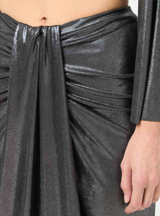 Gonna laminata con drappo frontale