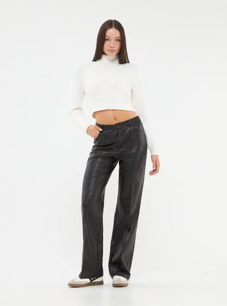 Maglia dolcevita effetto pelo crop