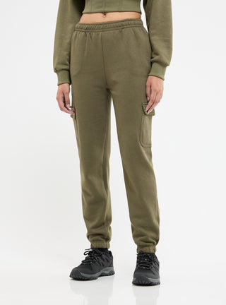 Pantaloni tuta cargo a vita alta