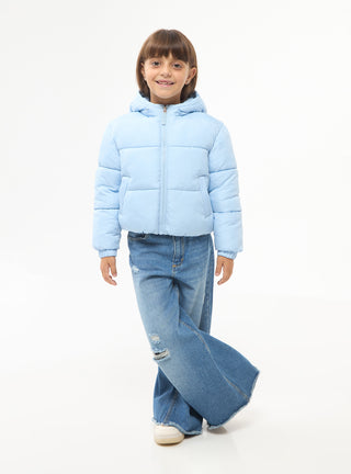 Giacca invernale imbottita puffy tinta unita