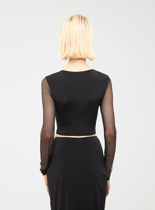 T-shirt con maniche in tulle