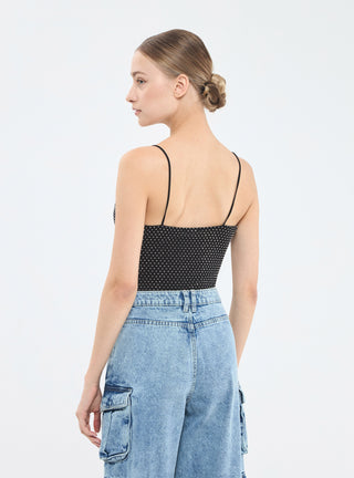 Body in tulle con strass