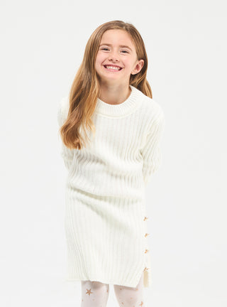 Vestito in maglia a costine con dettaglio bottoni