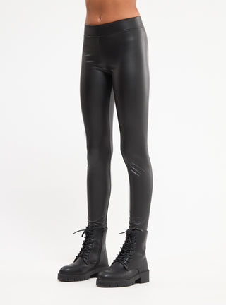 Leggings mit hoher Taille und Ledereffekt