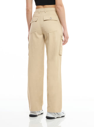 Pantaloni cargo a vita alta