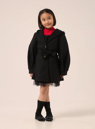 Cappotto monopetto con cappuccio