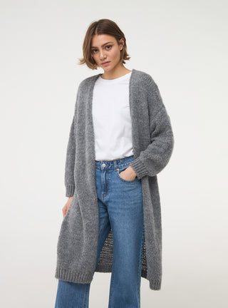 Cardigan lungo in maglia lavorata