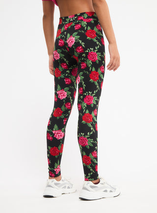 Leggings vita alta fantasia fiori