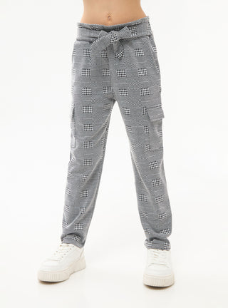 Pantaloni paperbag a fantasia