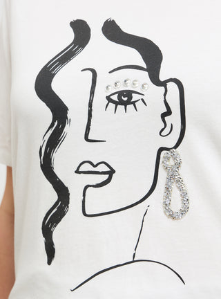 T-shirt ampia con stampa e applicazione