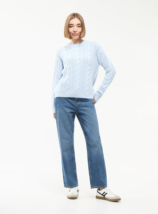 Maglia girocollo con treccia