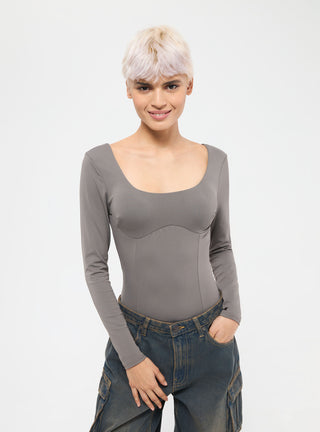 Body con scollatura quadrata e corpetto