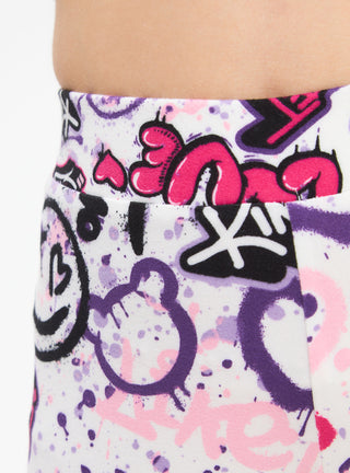 Leggings vita alta con graffiti