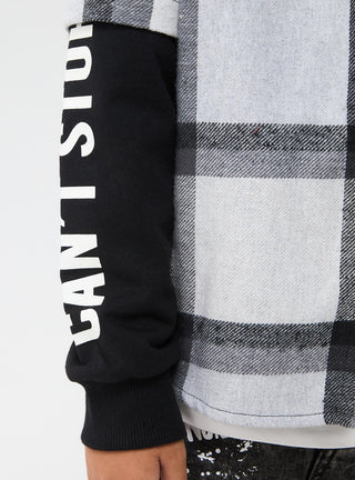 Camicia a quadri con cappuccio