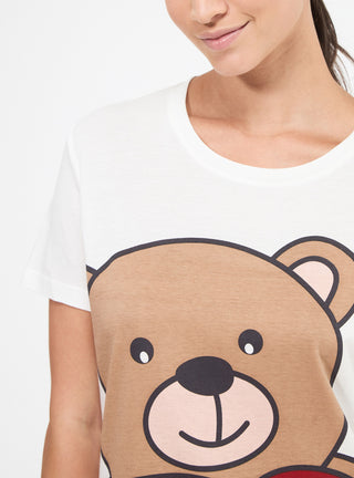 Maxi t-shirt pigiama con stampa orsetto